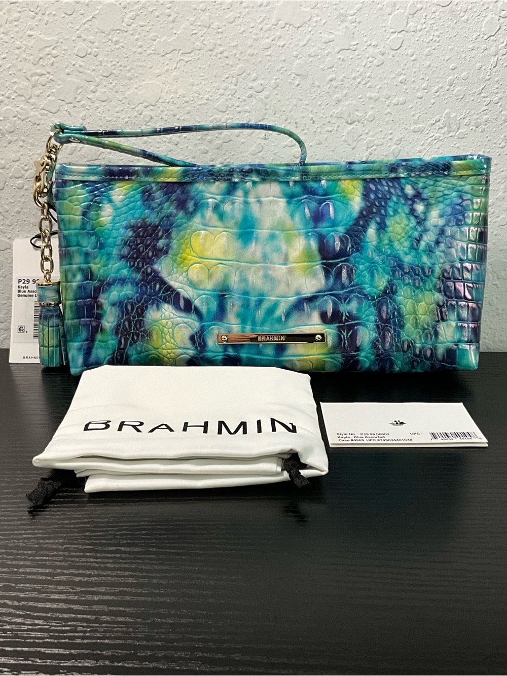 Brahmin Kayla HYDRO MELBOURNE leather Wristlet Clutch Bag